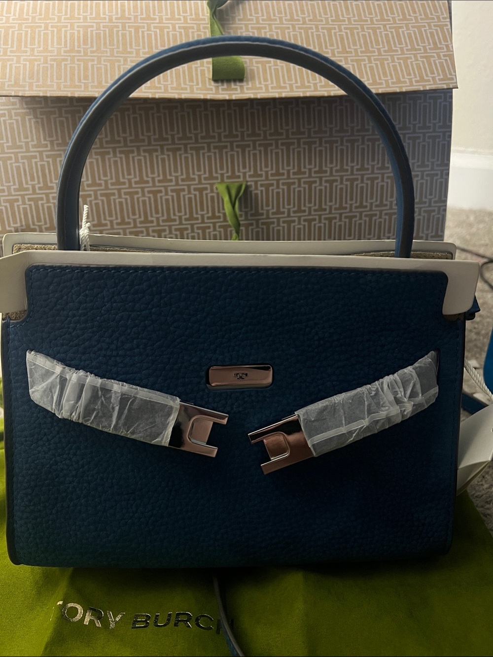 Tory Burch Petite Lee Radziwill Bright Blue Bag